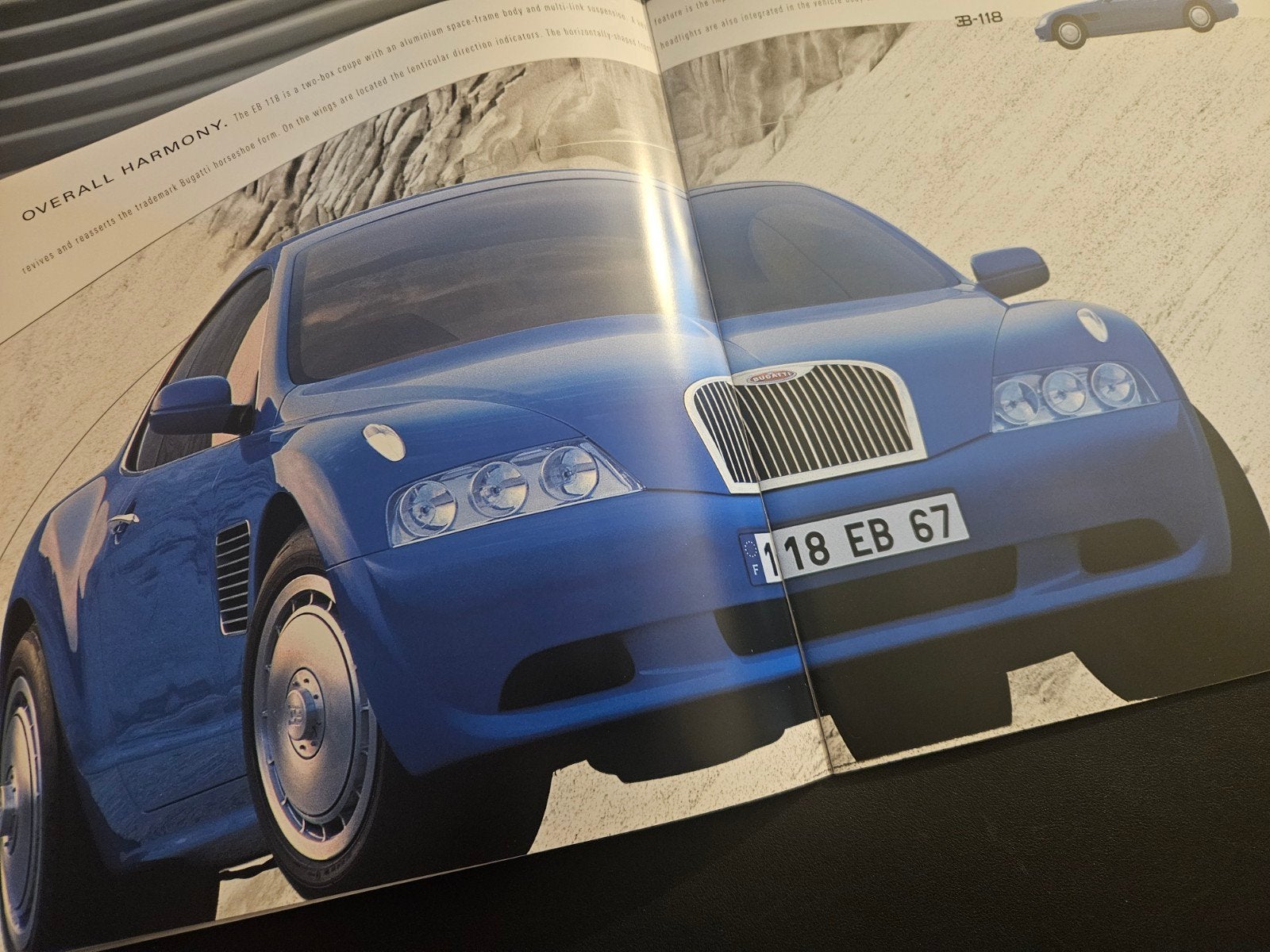 Brochure Bugatti EB-118 Giugiaro, Ophalen of Verzenden, Zo goed als nieuw, Overige merken