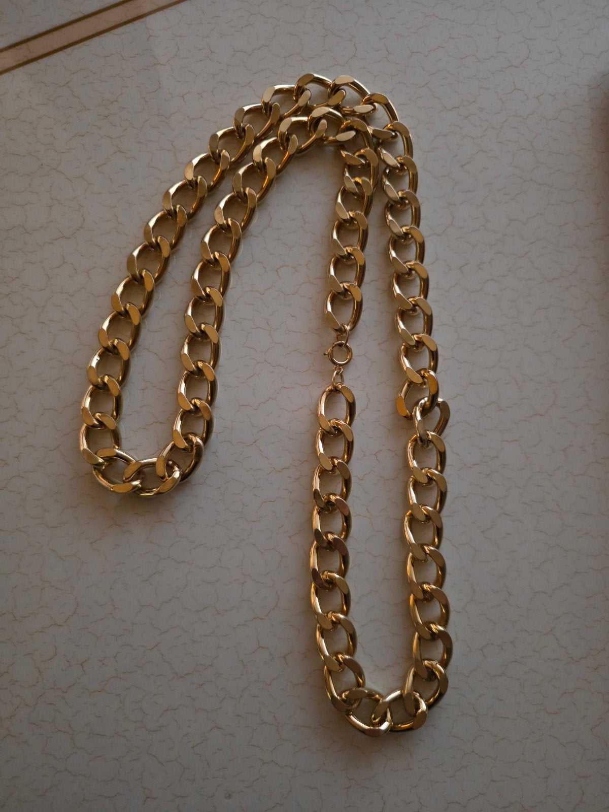 Heren ketting zware schakel goudkleurig, Ophalen of Verzenden, Gebruikt, Goud, Overige materialen