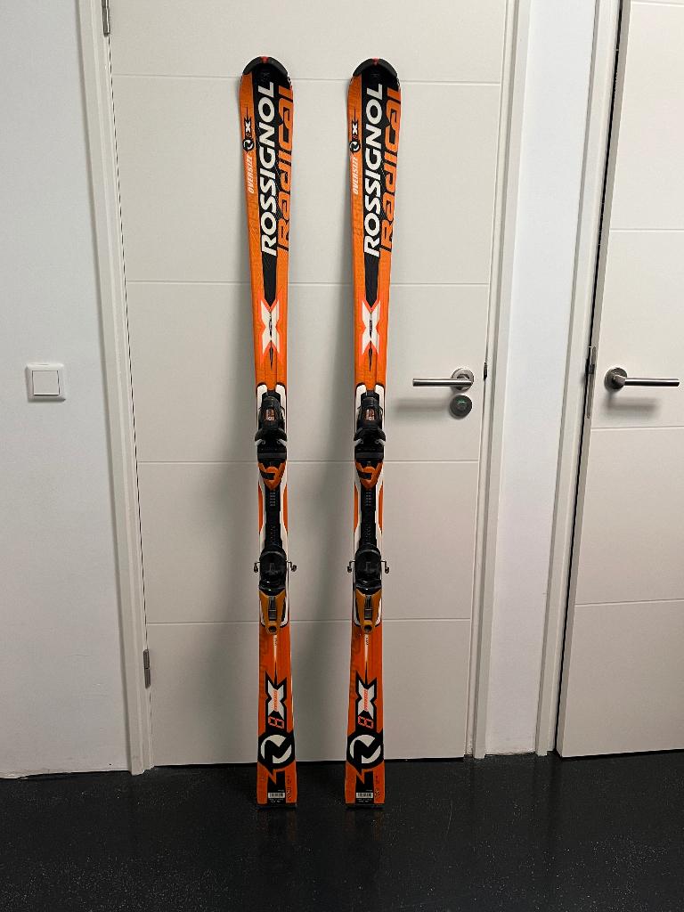 Rossignol ski's, 1.74 m, met stokken, radius 16, 160 tot 180 cm, Gebruikt, Rossignol, Ophalen of Verzenden