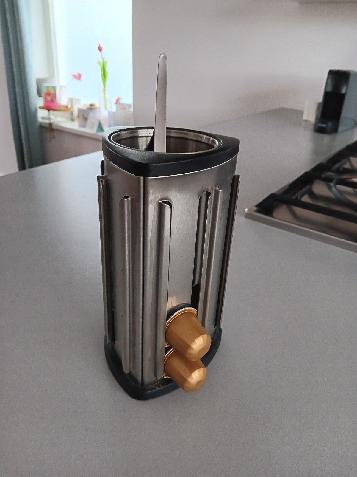 Brabantia koffiecapsulehouder mat staal 30 Nespresso cups, Ophalen, Zo goed als nieuw
