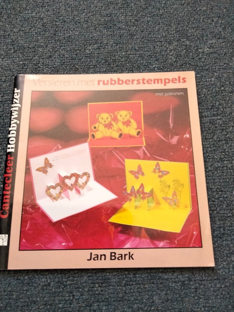 Versieren met rubberstempels - Hobbyboek Jan Bark, Ophalen, Gebruikt, Papier of Karton, Knutselboek
