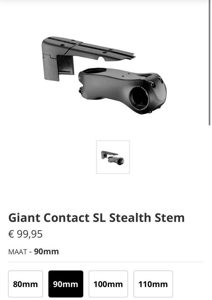 Giant Contact SL Stealth Stem 90 mm, Gebruikt, Stuur, Ophalen of Verzenden, Aluminium
