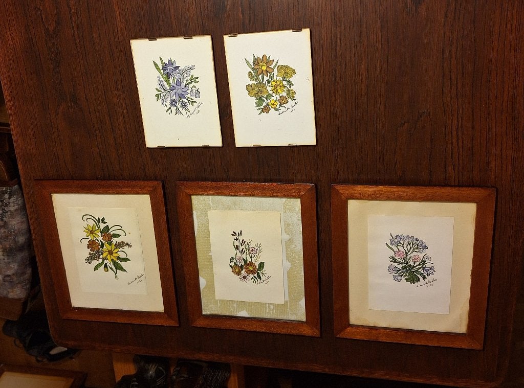 Schilderijen bloemen, Antoinette (Boogaart) Carlebur, Bloemen, Paneel, Achter glas, Ophalen of Verzenden