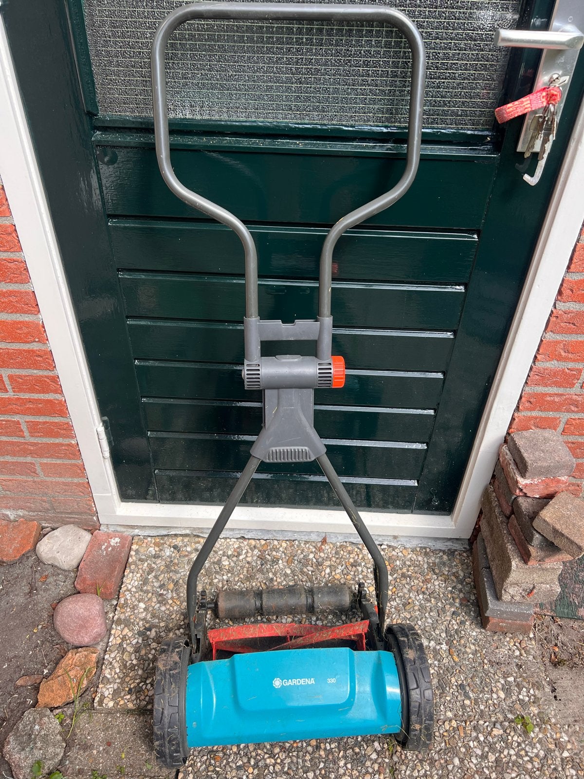 Gardena 330 handmaaier kooimaaier met opvangzak, Tuin en Terras, Ophalen, Gebruikt, Handgrasmaaier, Opvangzak