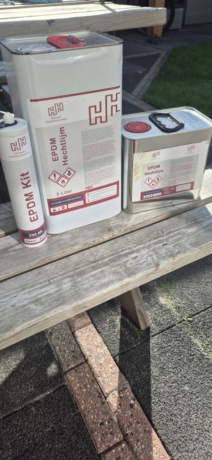 EPDM Hechtlijm en Kit - Hollandse Handelsonderneming, 5 tot 10 liter, Ophalen of Verzenden, Nieuw, Zwart