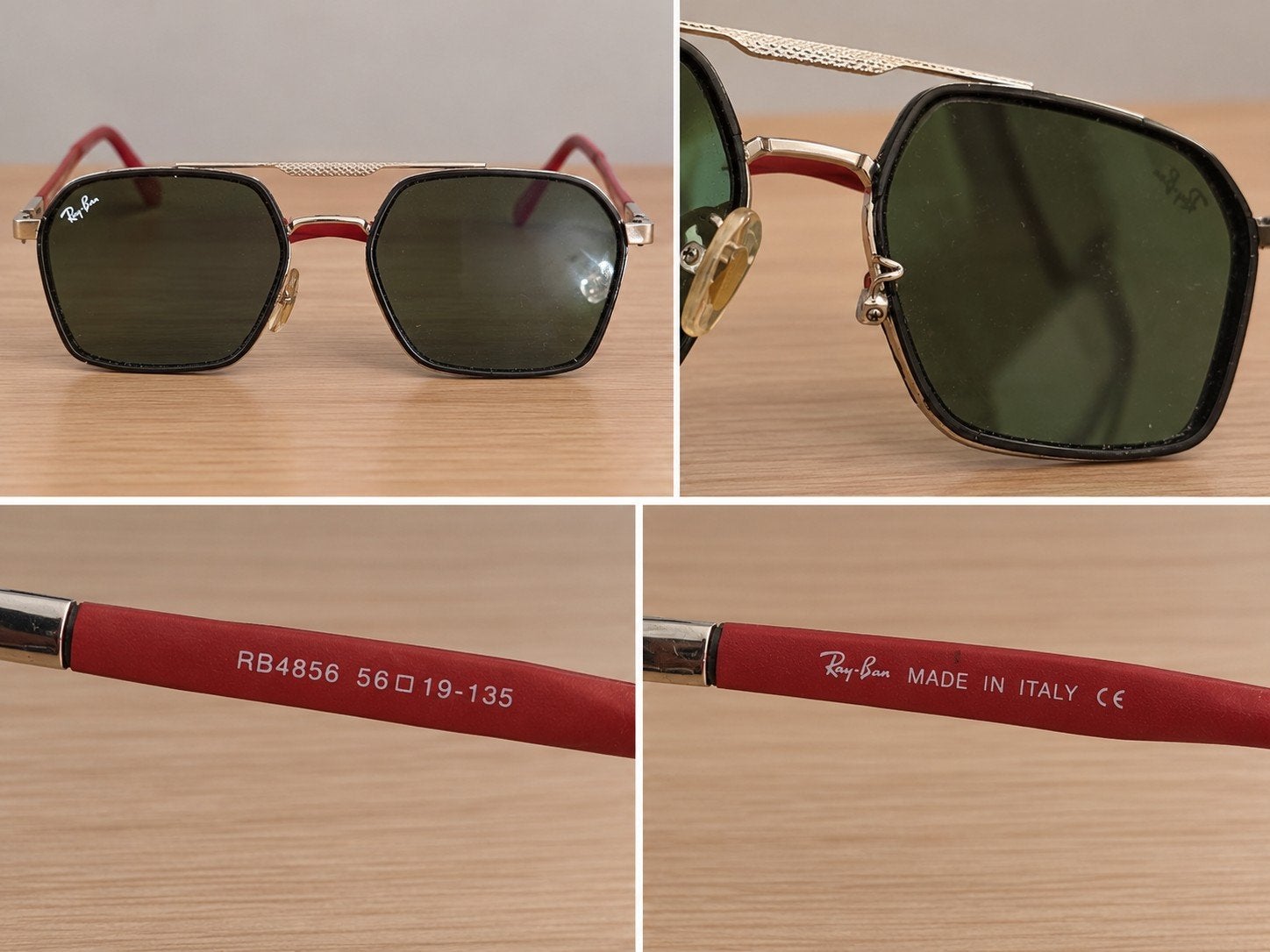 Ray-Ban RB4856 zonnebril rood zwart maat 56, Ophalen of Verzenden, Gebruikt, Rood, Ray-Ban