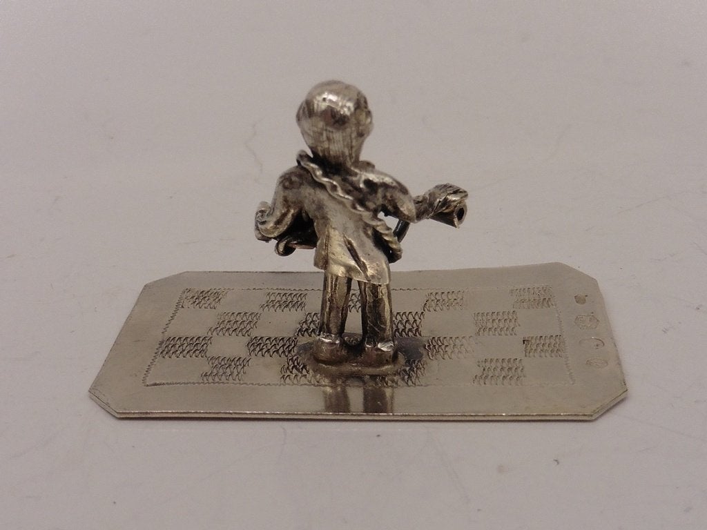 Zilveren miniatuur Man met handorgel                    Z454, Ophalen of Verzenden, Zilver