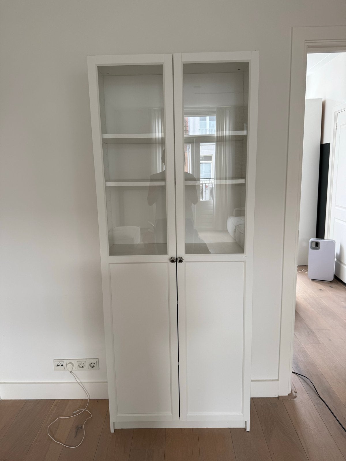 IKEA BILLY / OXBERG Boekenkast met paneel-/vitrinedeuren, Ophalen, 200 cm of meer, 50 tot 100 cm, 25 tot 50 cm