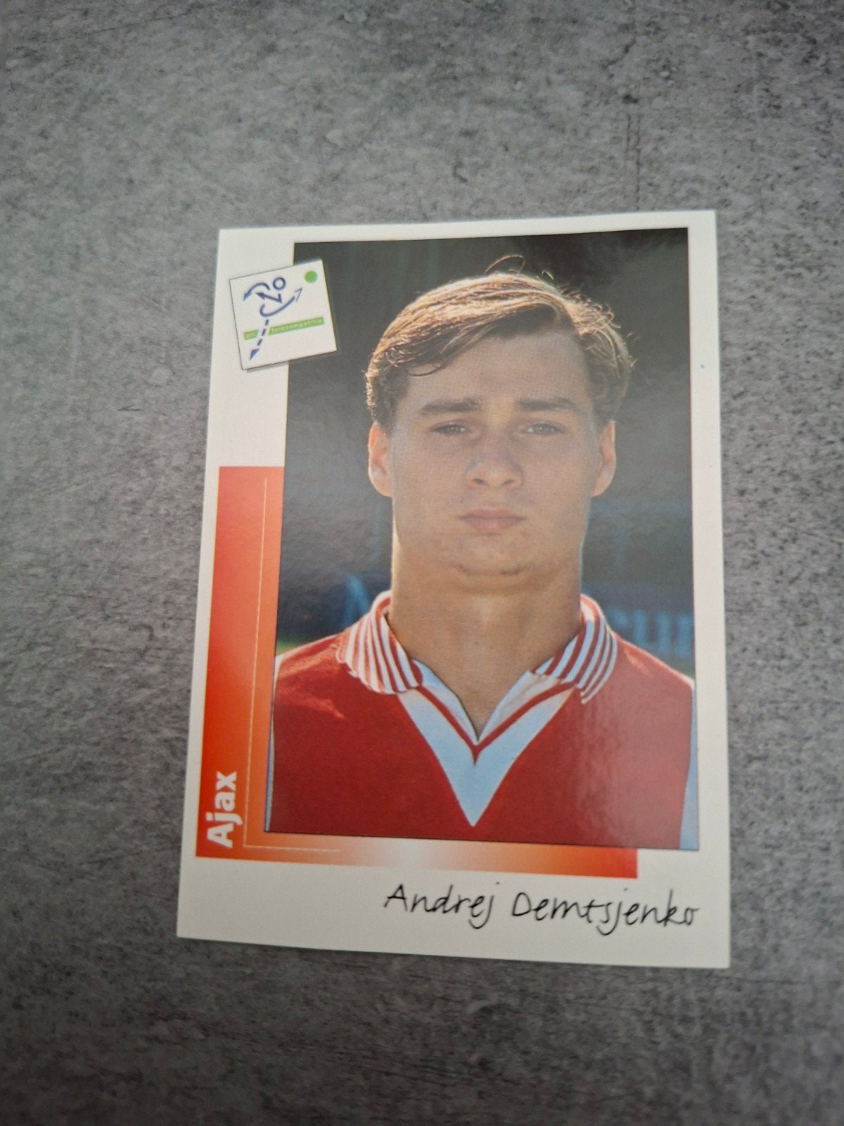 Panini sticker Voetbal 96. Andrej Demtsjenko Ajax., Verzenden, Zo goed als nieuw, Sticker