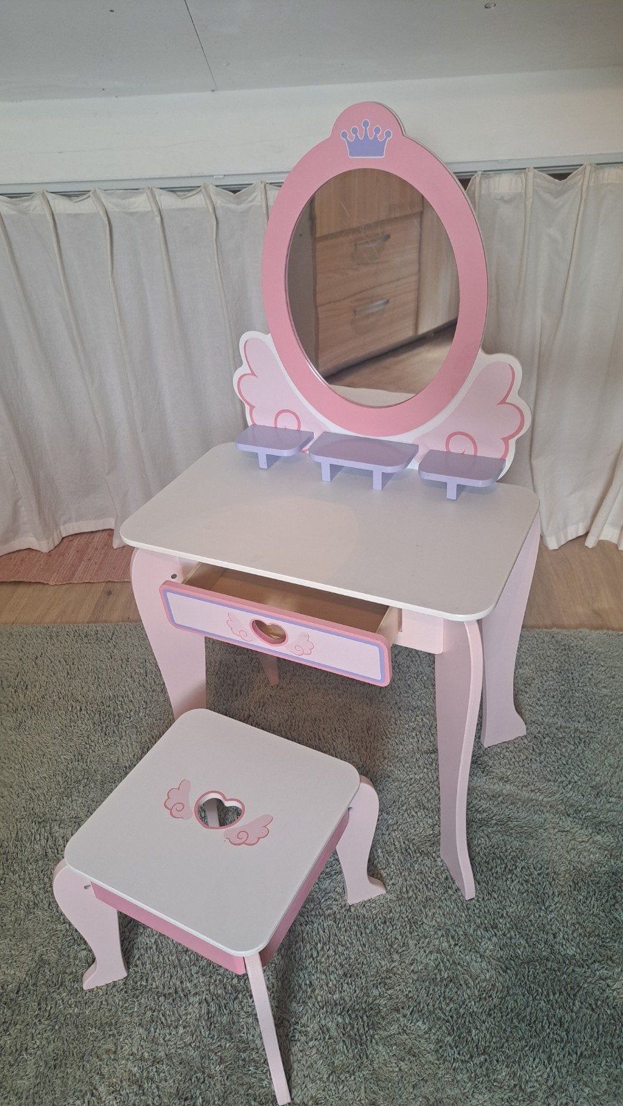 Houten make-up tafel met accessoires voor meisjes, Ophalen, Gebruikt, Meisje