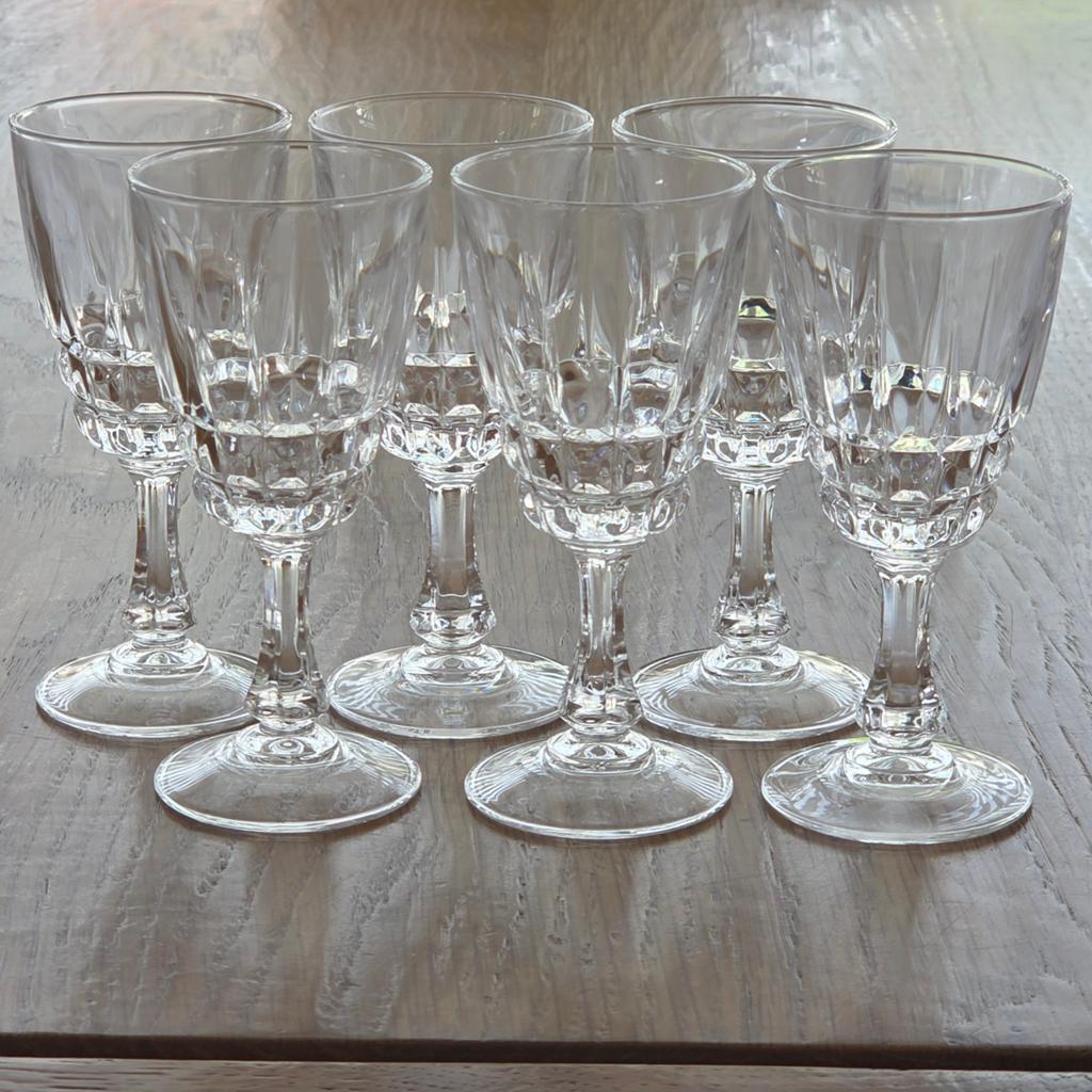 6 kristallen borrelglazen, Ophalen of Verzenden