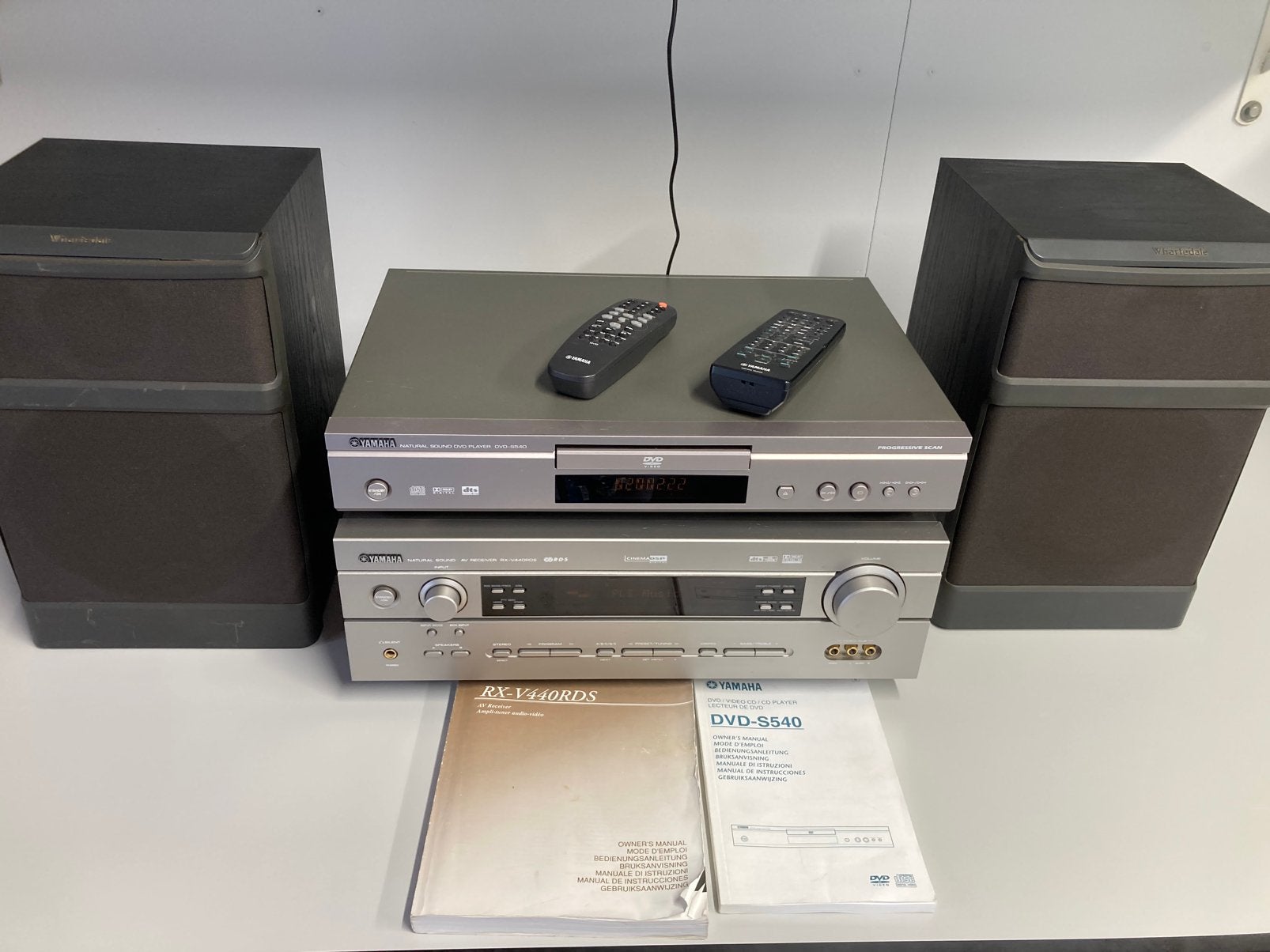 Yamaha RX V440RDS AV receiver met Wharfedale 410 boxen, Ophalen, Gebruikt, Yamaha, 120 watt of meer