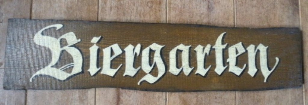 Groot handgeschilderd houten bord/Biergarten/Oktoberfest, Hout, Ophalen of Verzenden, Bruin, Handgemaakt