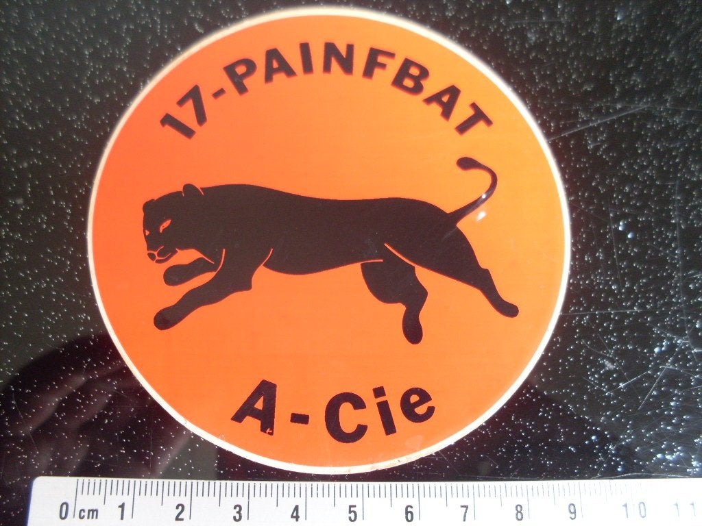 sticker 17 painbat A-cie logo panter panther kat achtige, Verzenden, Zo goed als nieuw, Bedrijf of Vereniging