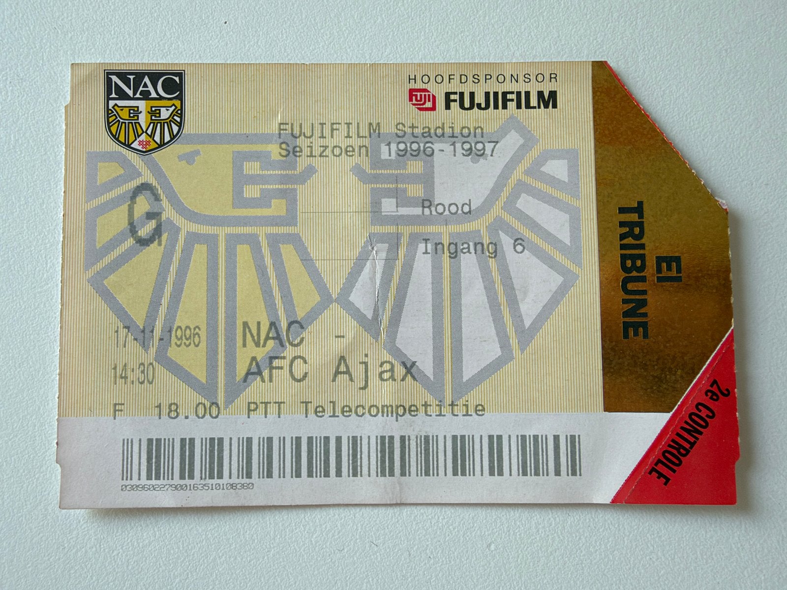 Ticket NAC-Ajax 96/97, Ophalen of Verzenden, Zo goed als nieuw, Ajax, Overige typen
