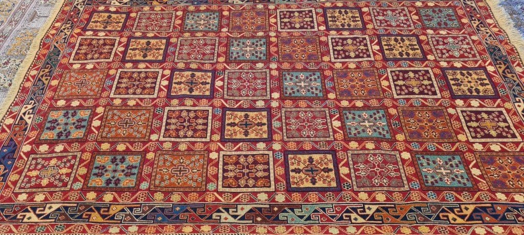 Perzisch tapijt Kelim Soumak 205 x 131/Handgeweven wol kleed, 100 tot 150 cm, Www.simatapijten.nl, Nieuw, Ophalen of Verzenden