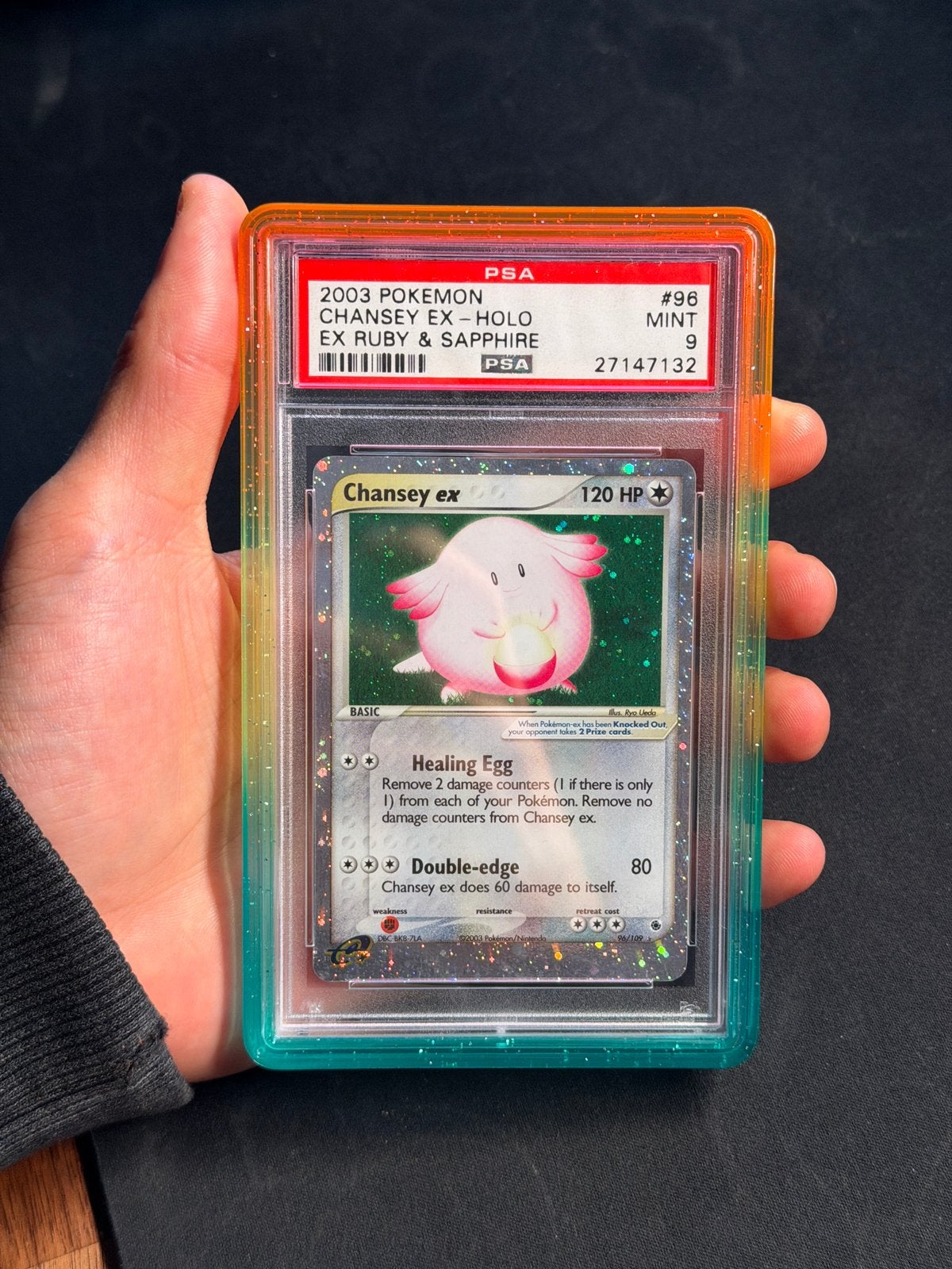 PSA 9 Chansey ex #96 EX Ruby & Sapphire Holo, Ophalen of Verzenden, Zo goed als nieuw
