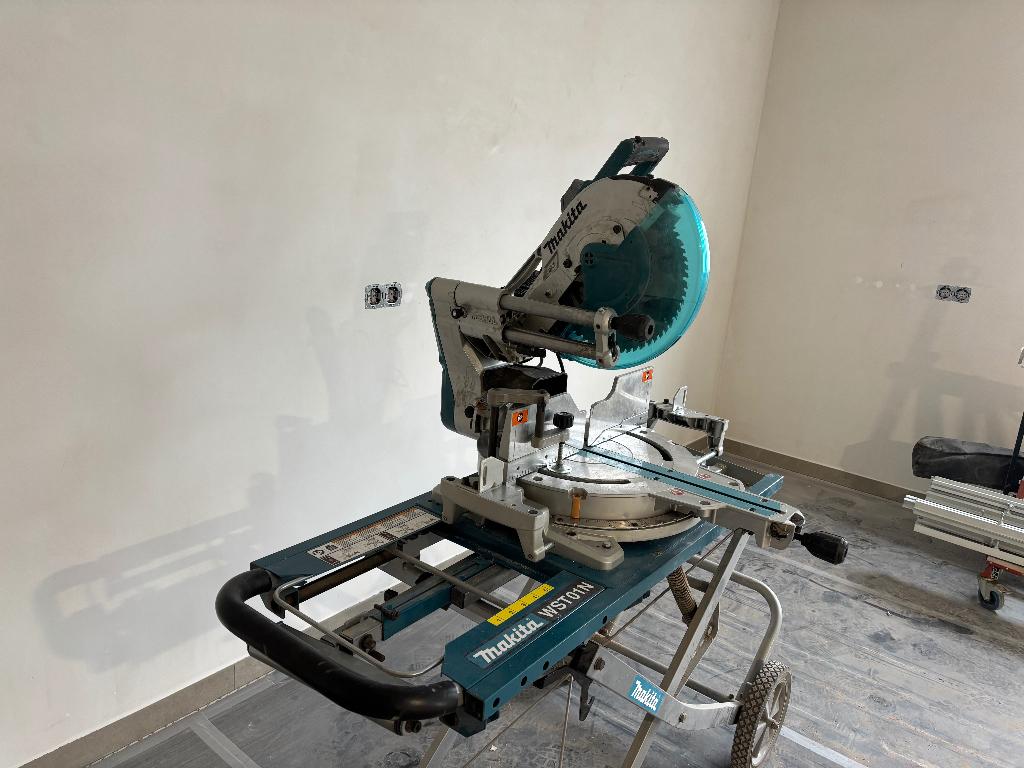 makita ls1219L afkortzaag icm WST01N onderstel, Ophalen, 70 mm of meer, Zo goed als nieuw, Makita