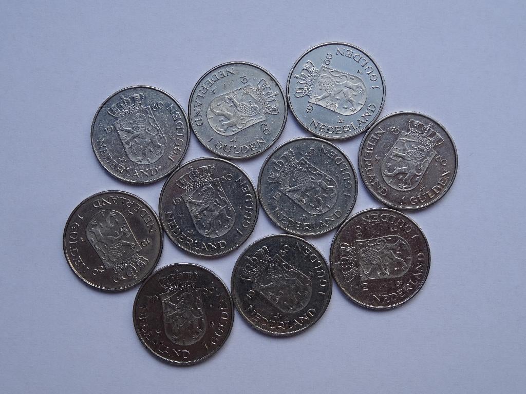 Kroonwissel Gulden 1980 - dubbele kop, Postzegels en Munten, Munten | Nederland, Ophalen of Verzenden, Koningin Beatrix, 1 gulden