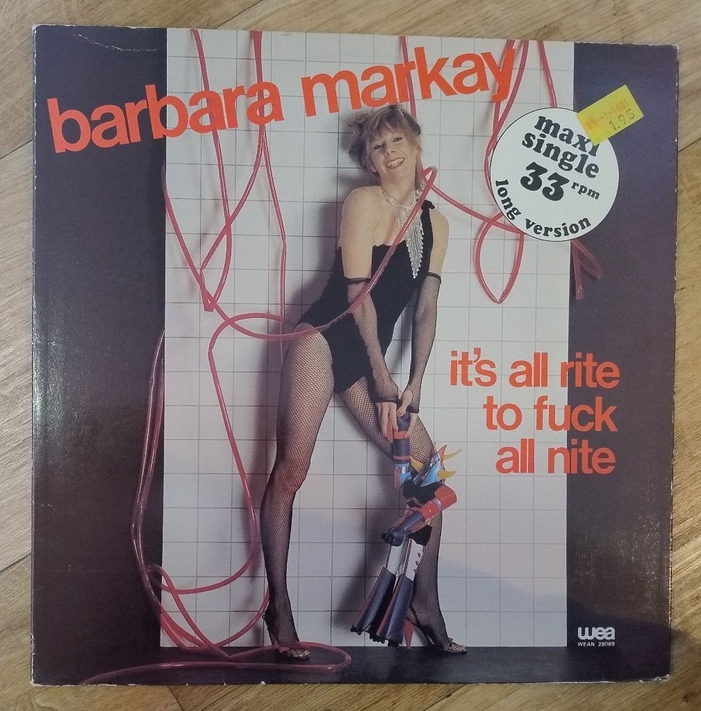12 inch Disco Single Barbara Markay it's all rite to fuck, Cd's en Dvd's, Ophalen of Verzenden, Zo goed als nieuw, Disco, 12 inch
