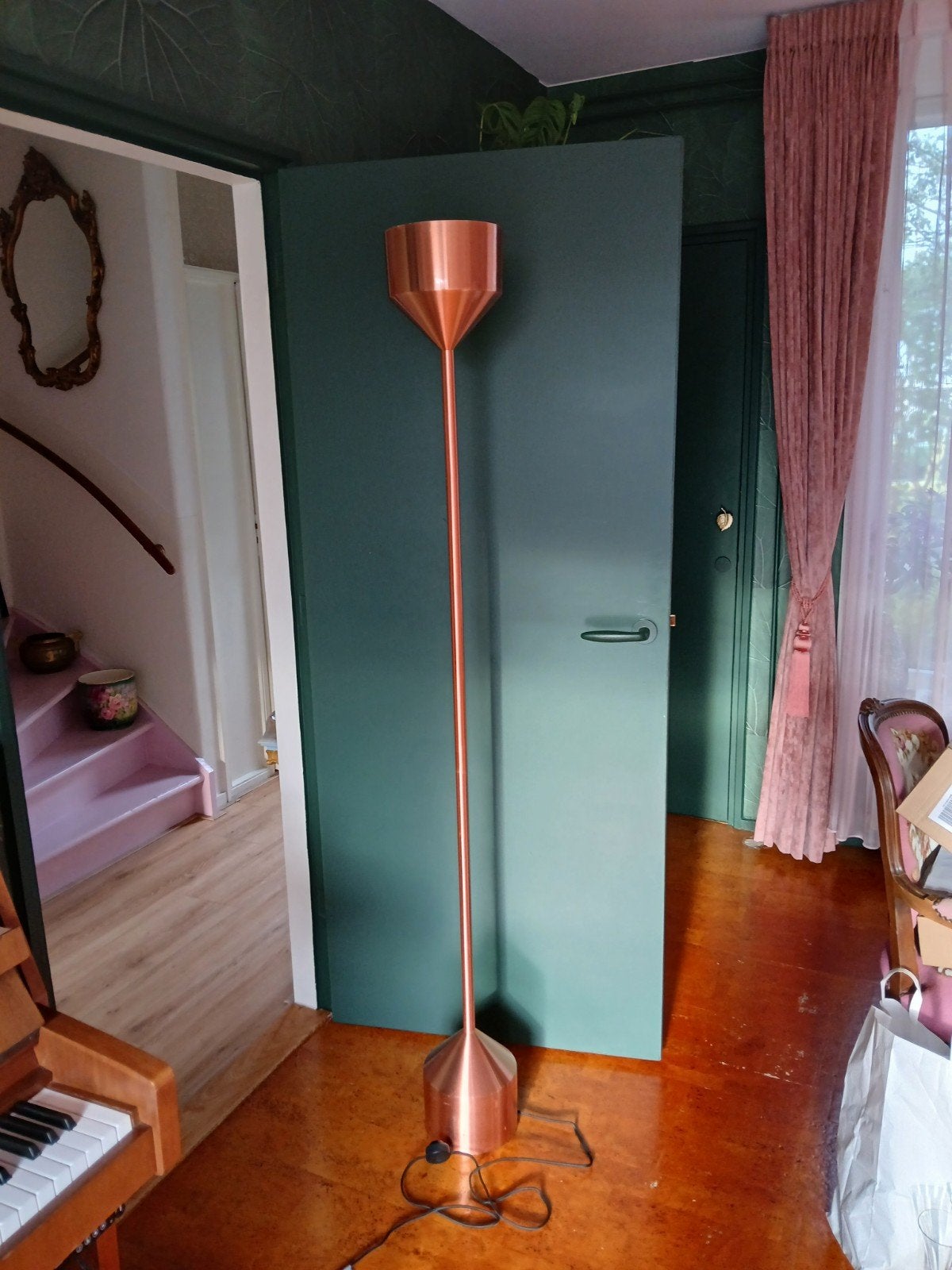Vloerlamp Zuiver TORCH Koperkleurig, Ophalen, Gebruikt, E27 (groot), Metaal