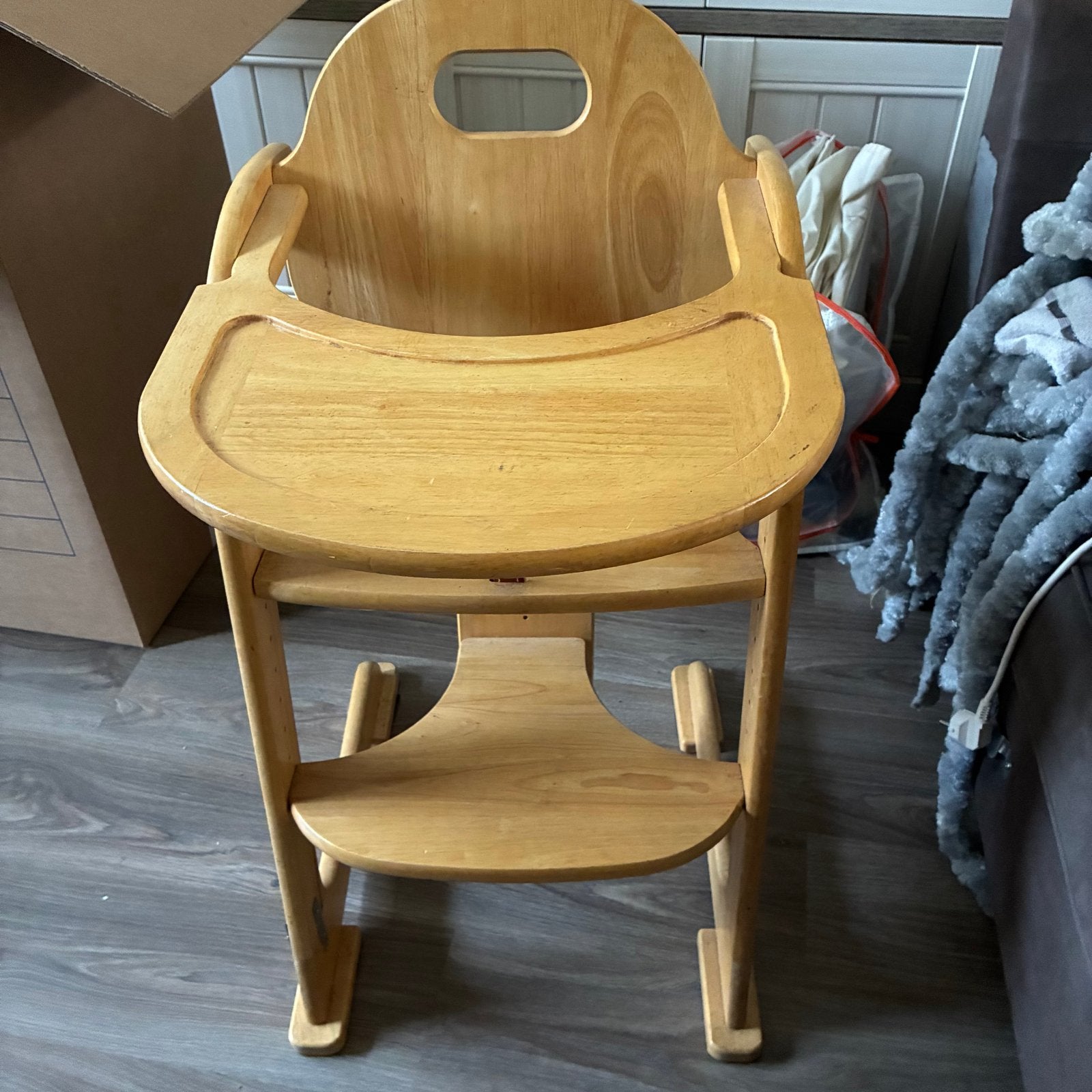 Houten meegroeistoel met eetblad, Ophalen, Gebruikt, Meegroeistoel, Afneembaar eetblad