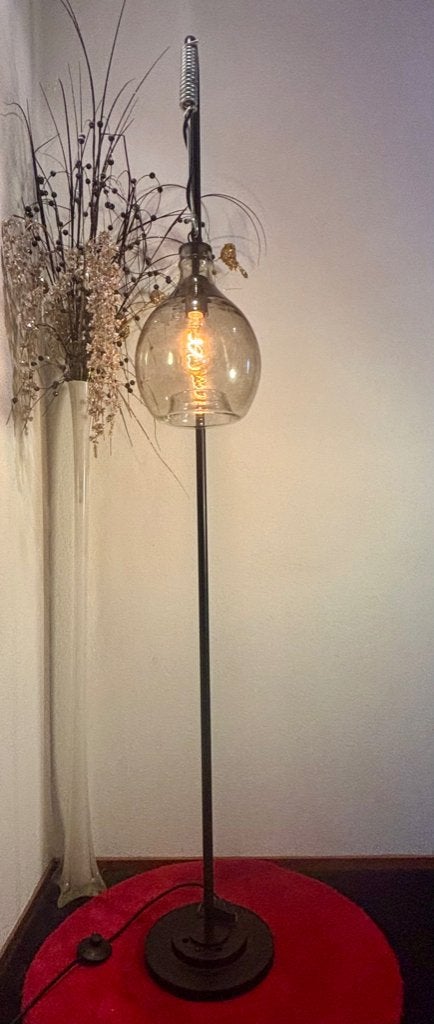 Vloerlamp “Glazen Bol”, Huis en Inrichting, Ophalen, Glas, E27 (groot), Zo goed als nieuw