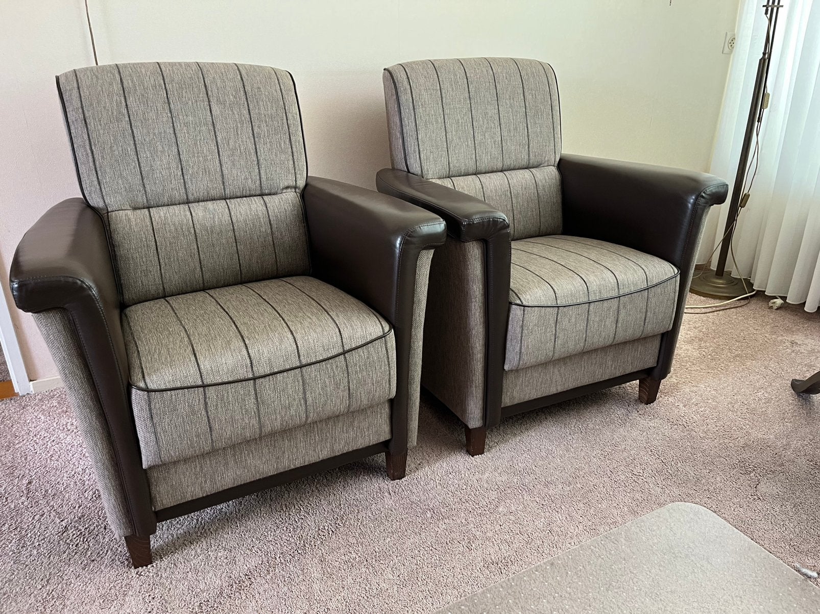Twee mooie fauteuils met zitbank, Ophalen, 75 tot 100 cm, Tweepersoons, 150 tot 200 cm