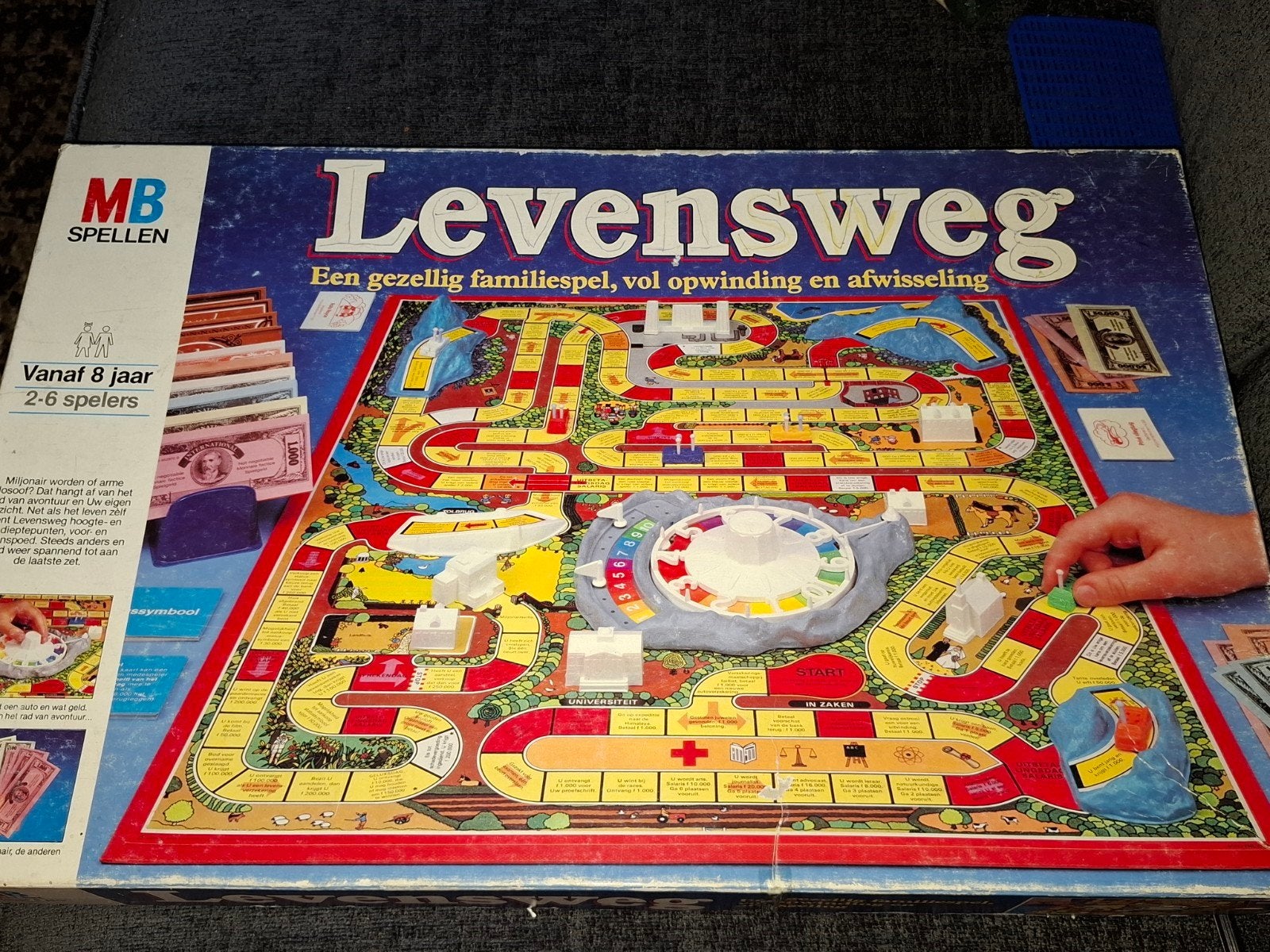 Levensweg bordspel vintage, Hobby en Vrije tijd, Gezelschapsspellen | Bordspellen, Vijf spelers of meer, Ophalen of Verzenden