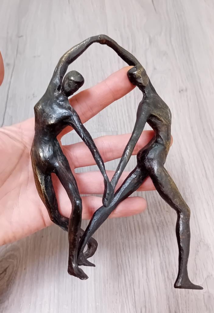 bronzen beeld salsa dansercs abstract bronzen sculpture, Antiek en Kunst, Ophalen of Verzenden