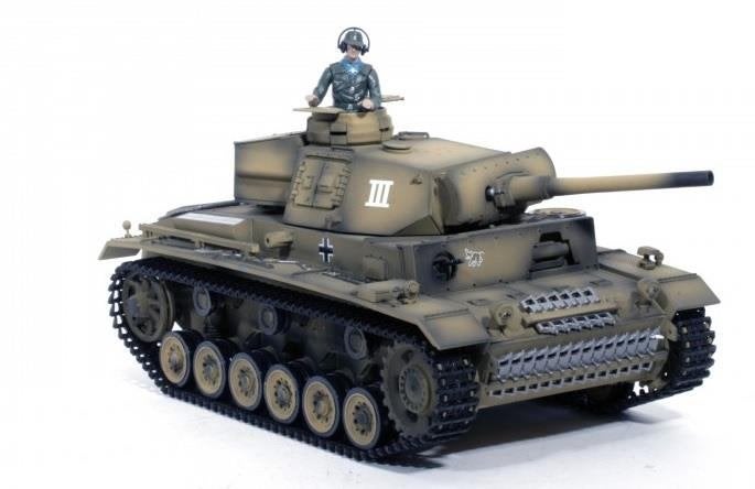 Tank Torro Panzer 3 met rook en geluid 2.4GHZ desert camo, Ophalen of Verzenden, Nieuw