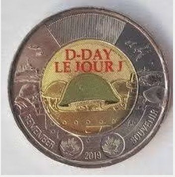 Canada - 2 Dollar 2020 - Color D-Day - circulated, Postzegels en Munten, Verzenden, Noord-Amerika, Losse munt