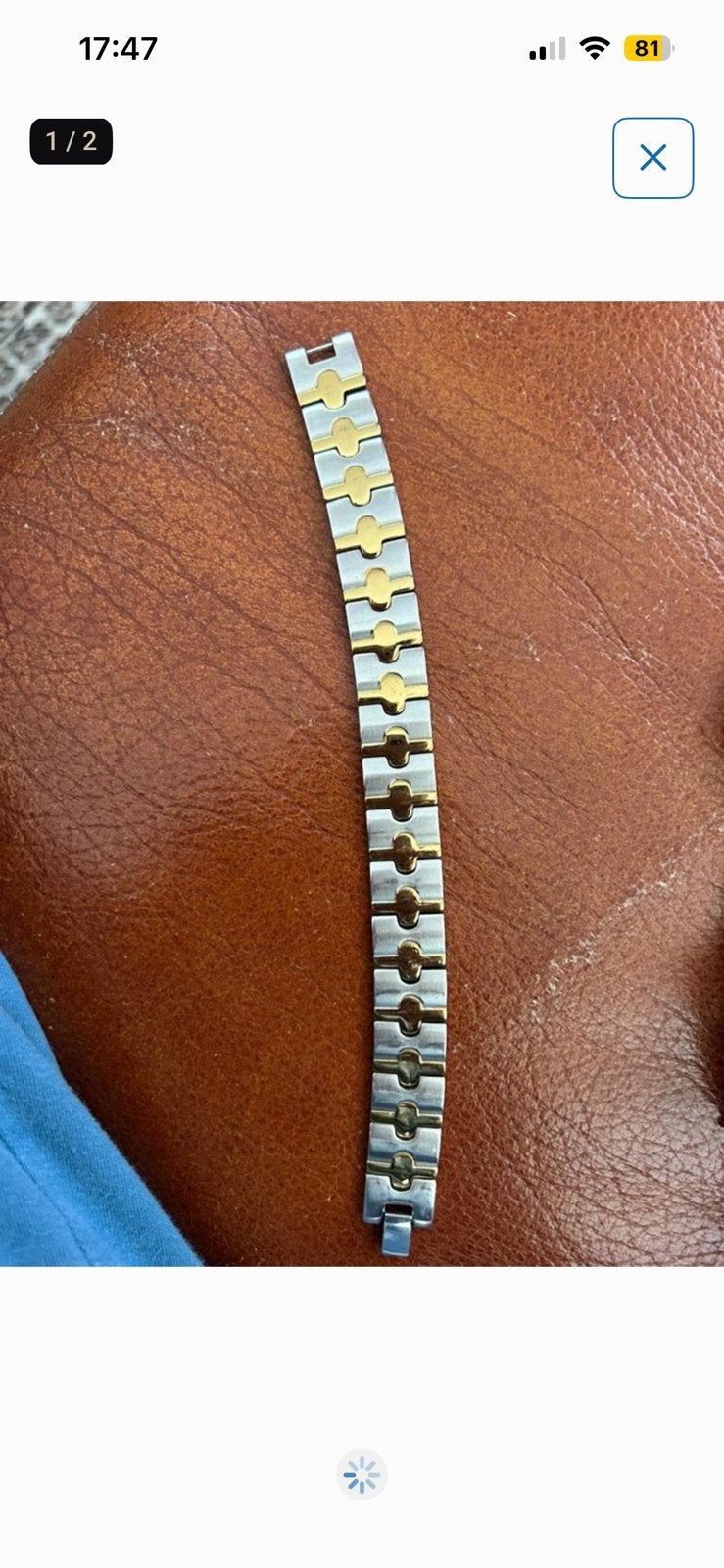 Stalen dames armband 2 kleurig, Ophalen, Zo goed als nieuw, Zilver, Staal