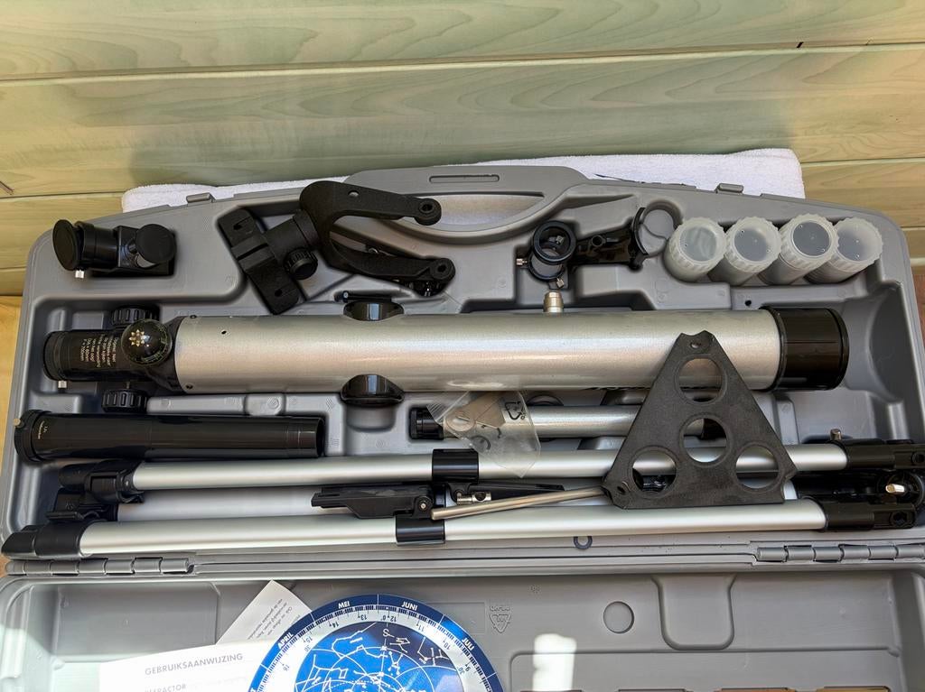 Refractor Telescoop met Statief en Koffer - 262,5x Vergrotin, Ophalen, Gebruikt, Lenzentelescoop (refractor), Met statief
