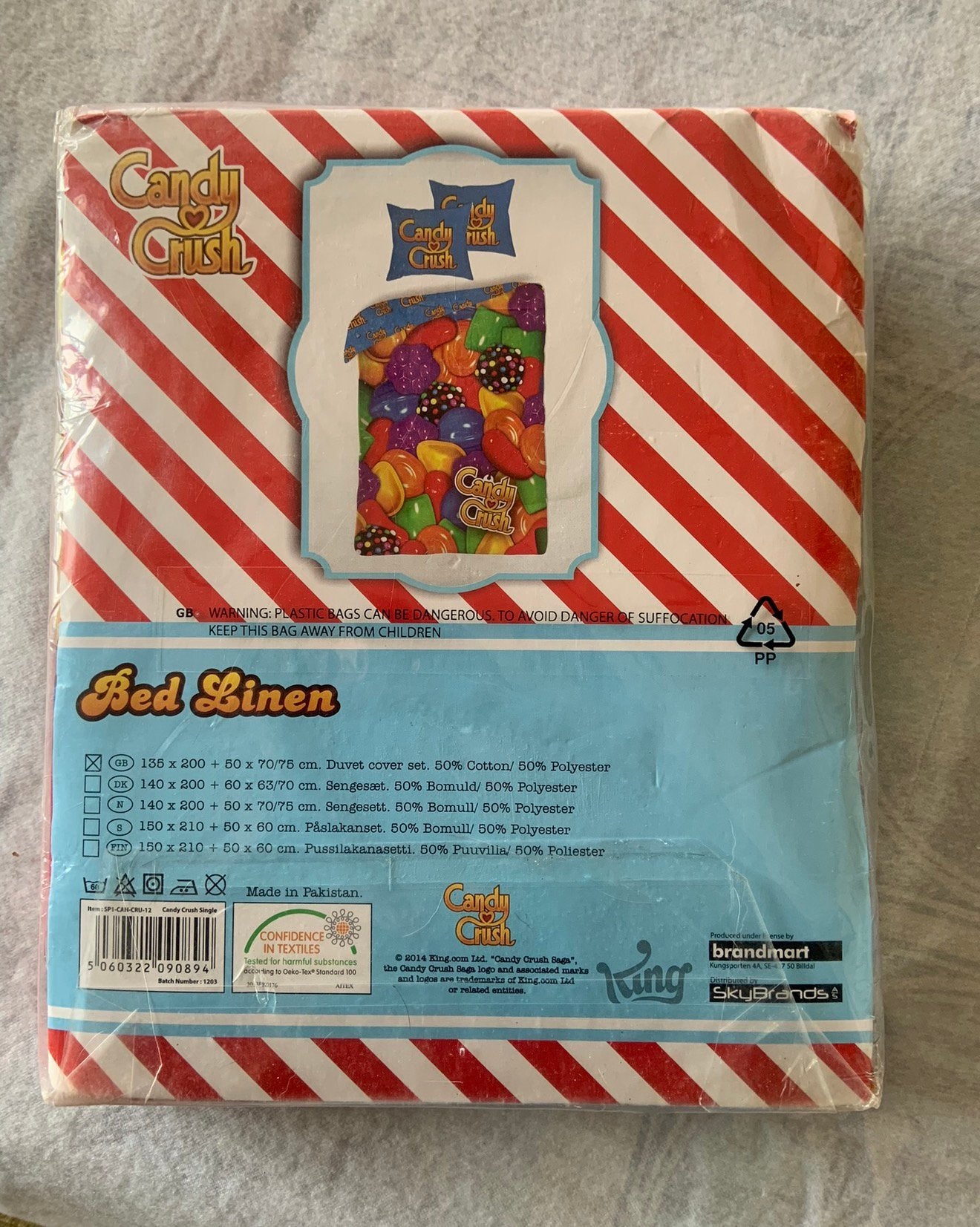 Candy Crush SAGA Beddengoed bed SET dekbedovertrek 200x135, P, Meerkleurig, Dekbedovertrek, P