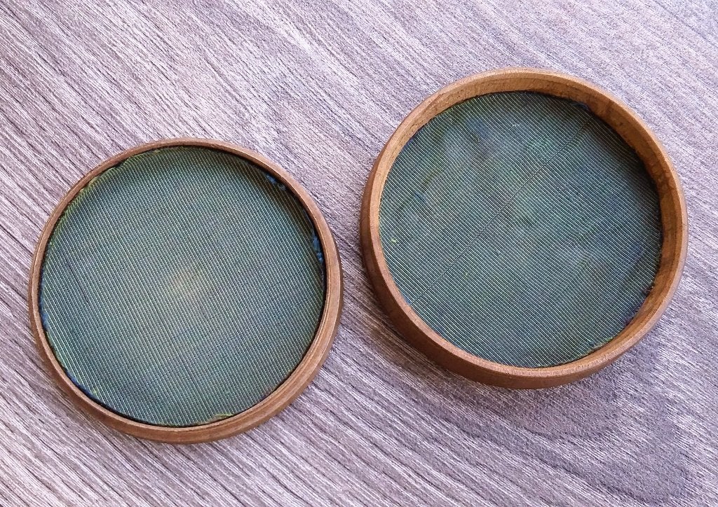 19 de eeuw Gedraaid Houten Penning Medaille Doos Houder, Ophalen of Verzenden
