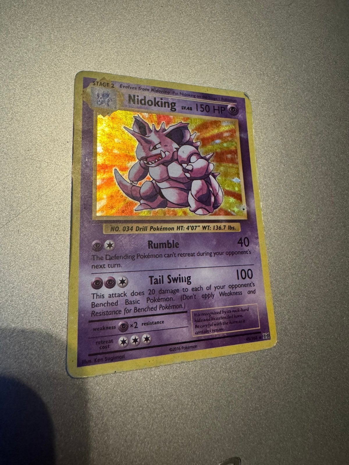 Pokémon Kaart Nidoking Holo Rare – XY Evolutions (45/108), Ophalen, Gebruikt