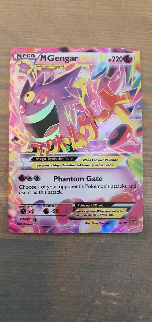 Pokémon Kaart: Mega M Gengar EX (35/119) - Holo, Ophalen of Verzenden, Zo goed als nieuw, Losse kaart, Foil