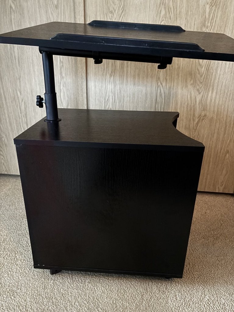 Verrijdbaar bijzettafeltje met verstelbaar blad, Huis en Inrichting, Ophalen, Zo goed als nieuw, 45 tot 65 cm, 70 cm of meer