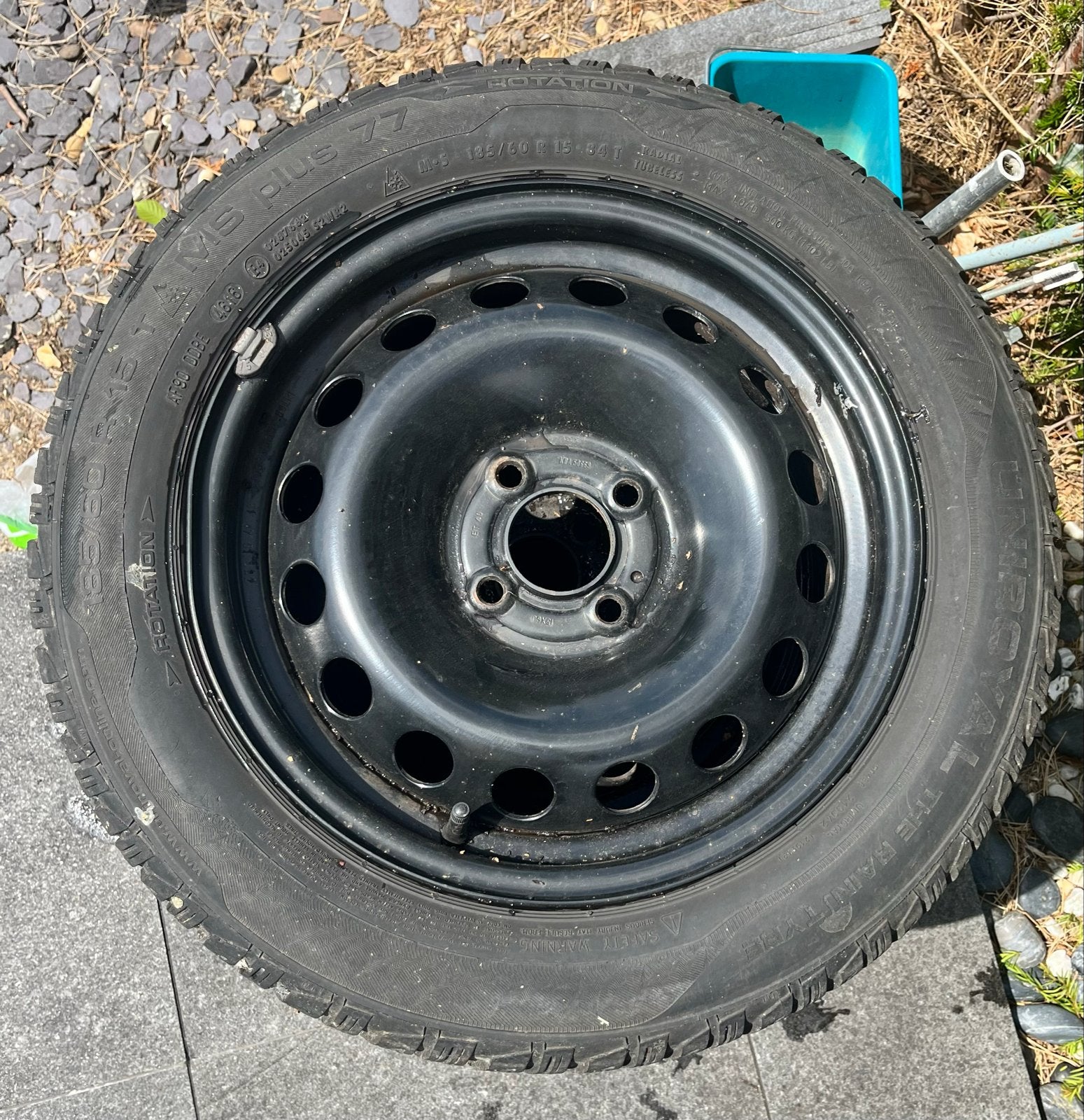 Uniroyal winterbanden 4 stuks MS 185/60 R15, Ophalen, Gebruikt, 15 inch, Banden en Velgen