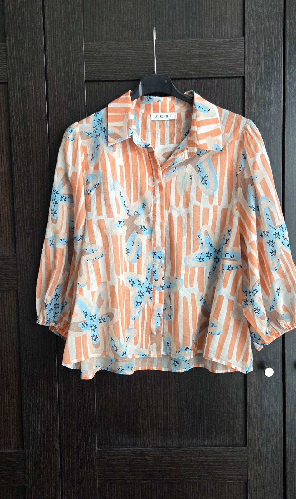 Louis and Mia blouse wit blauw oranje zeester 40, Maat 38/40 (M), Louis and Mia, Wit, Ophalen of Verzenden