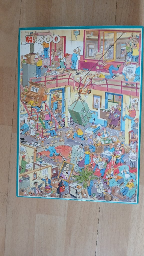VERHUISKOORTS JAN VAN HAASTEREN 500 STUKJES NR 1584, Ophalen of Verzenden, 500 t/m 1500 stukjes, Gebruikt, Legpuzzel