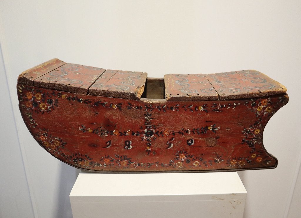 Antieke Hindeloopen slee 1850, Ophalen of Verzenden