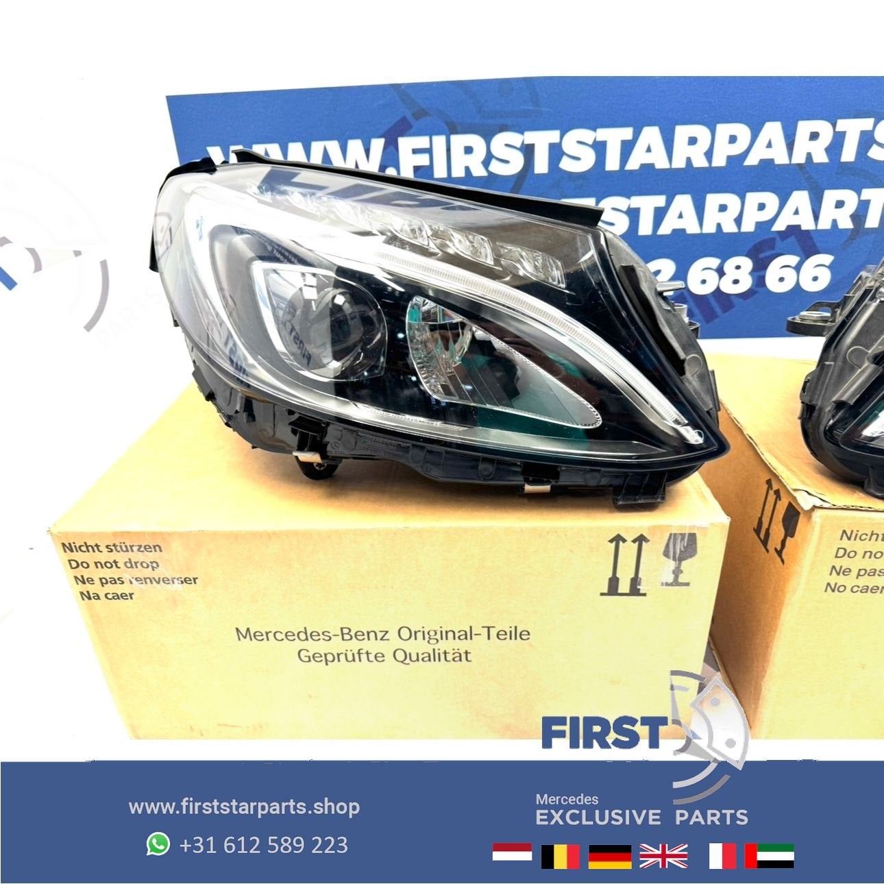 W205 LED High Performance KOPLAMP RECHTS Mercedes C Klasse A, Gebruikt, -, Ophalen of Verzenden, -