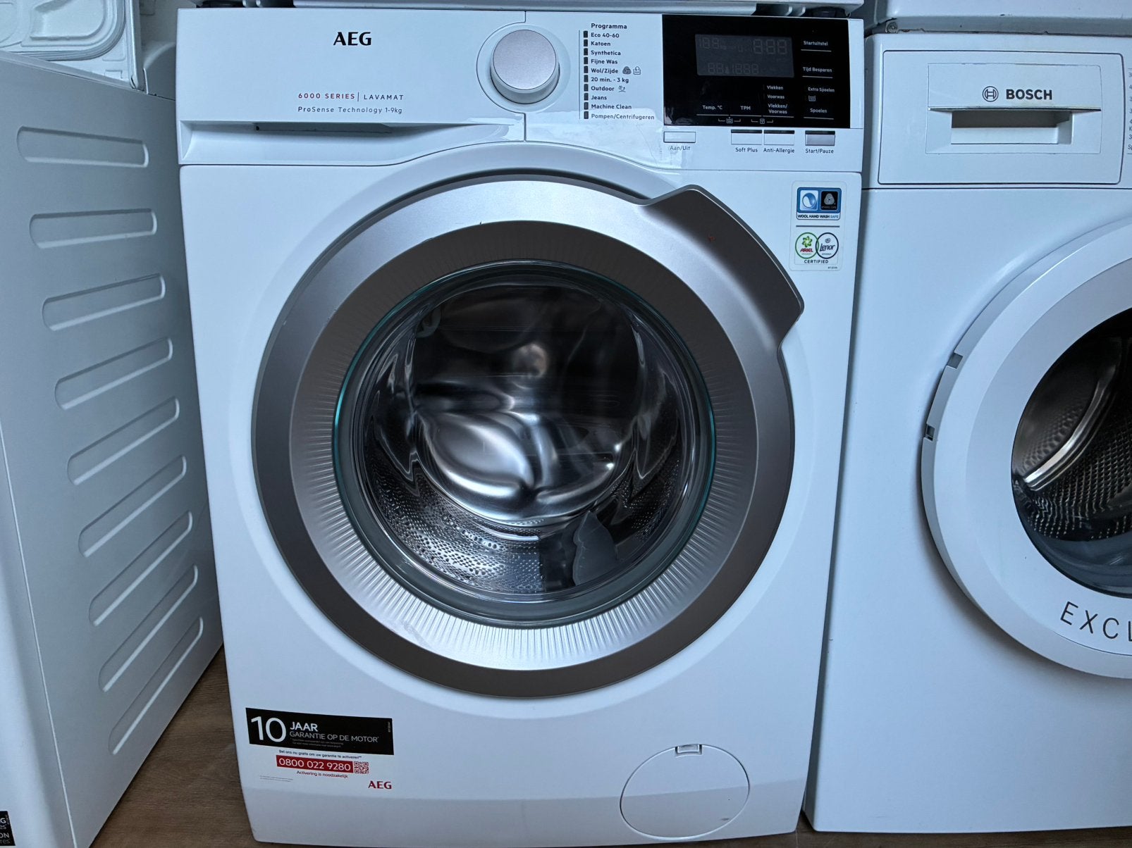 Zo goed als Nieuw in Nieuwstaat Jong AEG ProSense 9Kg, AEG, 1200 tot 1600 toeren, AEG, 8 tot 10 kg