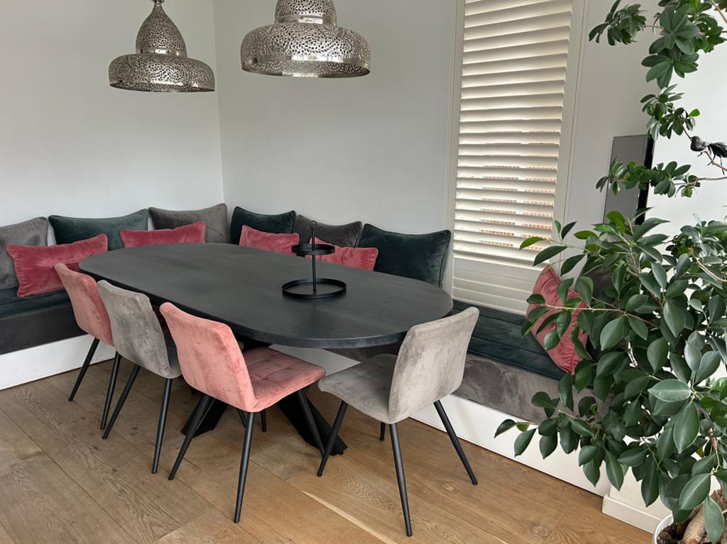 Zwarte ovale eettafel Room 108, Ophalen, Gebruikt, 100 tot 150 cm, 200 cm of meer