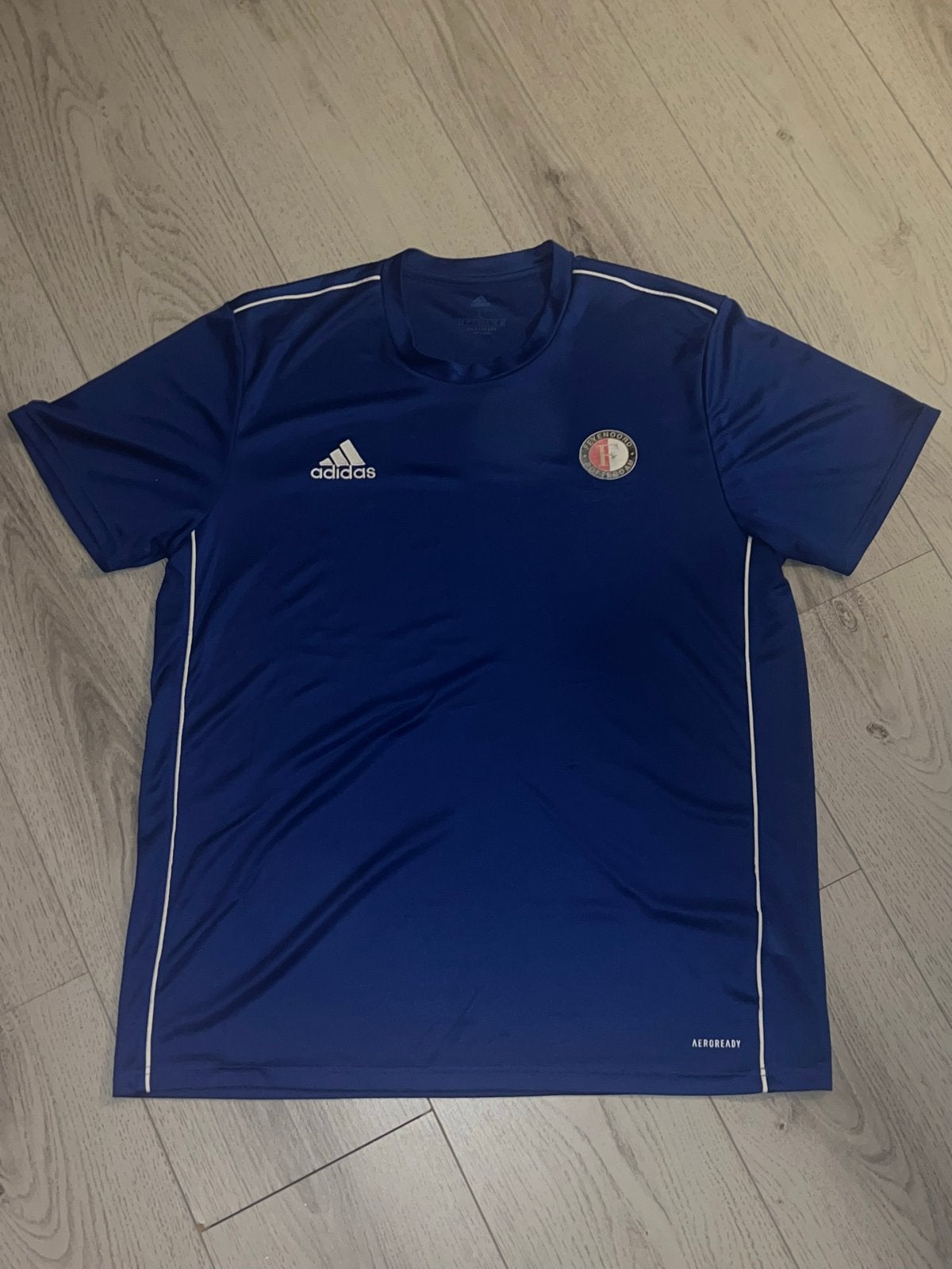 Adidas Feyenoord Training Shirt Maat L exclusief, Maat 52/54 (L), Blauw, Ophalen of Verzenden, Zo goed als nieuw