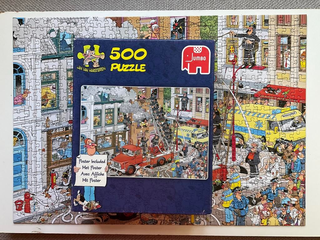 Jan van Haasteren Brand meester puzzel 500 stukjes, Ophalen of Verzenden, 500 t/m 1500 stukjes, Zo goed als nieuw, Legpuzzel