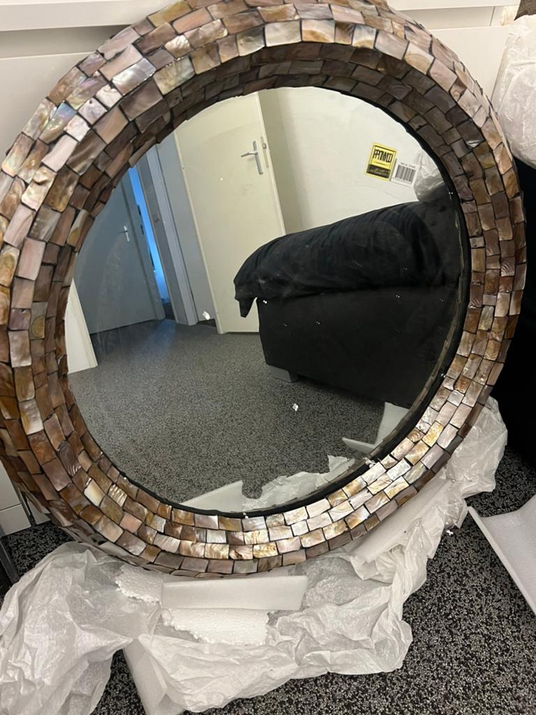 Spiegel Chelsae Bronze Shell Rond 82 cm PTMD, Huis en Inrichting, Ophalen of Verzenden, Nieuw, Rond, Minder dan 100 cm
