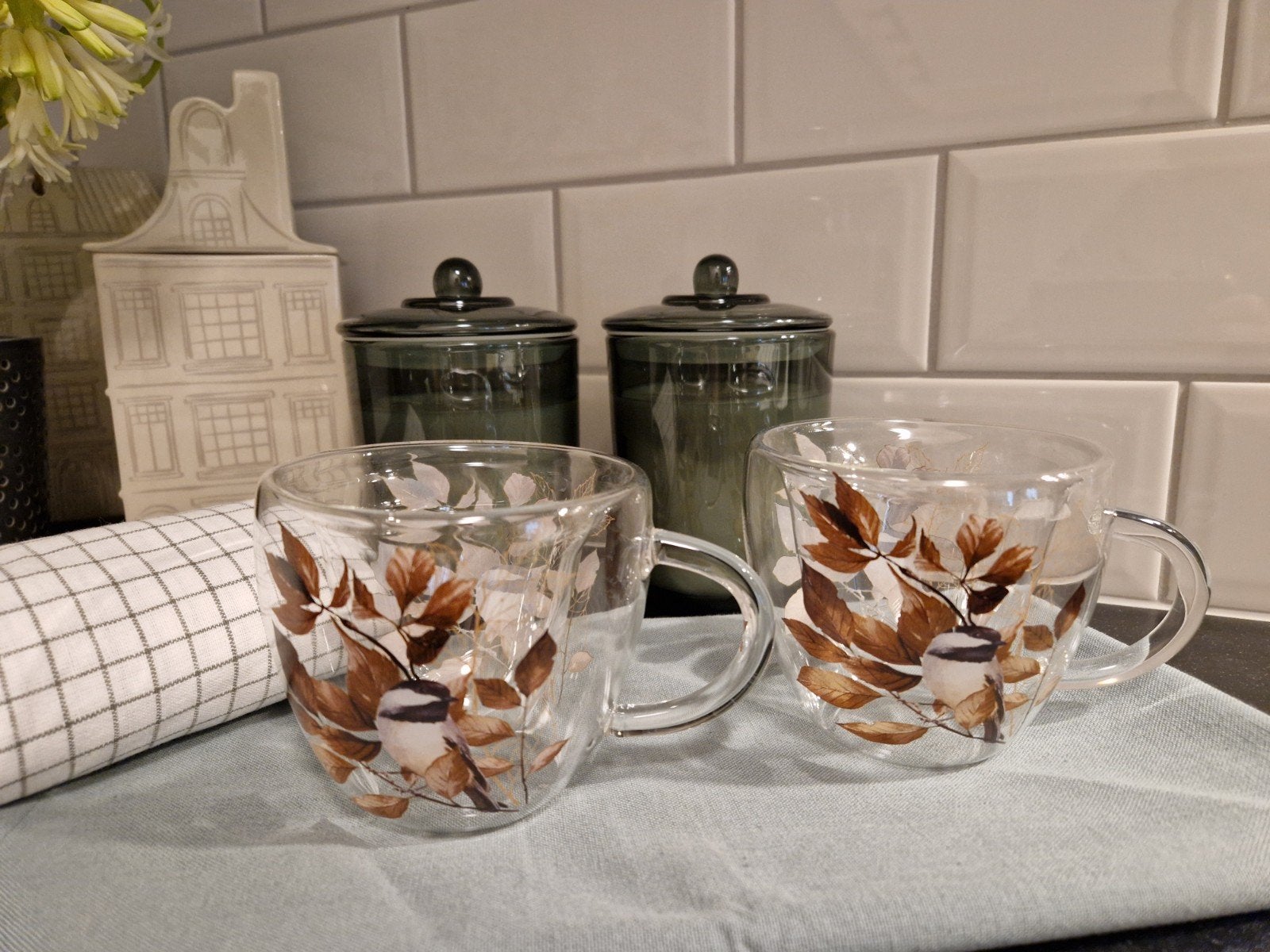 Theeglas, set, dubbelwandig glas, nieuw., Huis en Inrichting, Keuken | Servies, Glas of Glazen, Overige merken, Nieuw, Ophalen of Verzenden